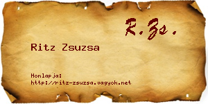 Ritz Zsuzsa névjegykártya